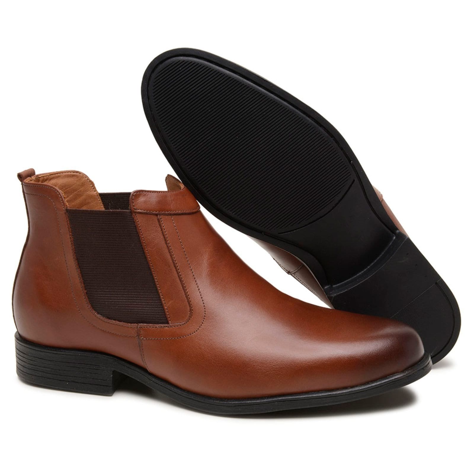 Bota Masculina Chelsea Veritimo Social Casual Botina Couro Com Elástico Clássica Conforto