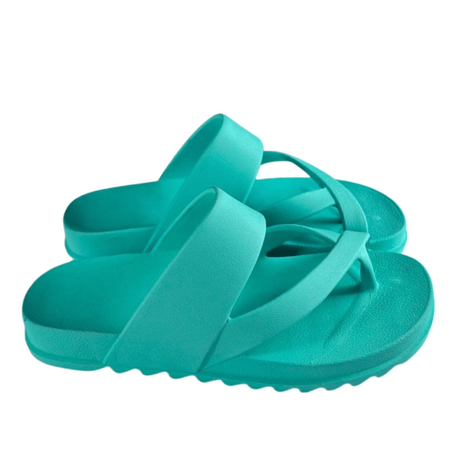 Vista principal Chinelo Lançamento Feminina De Dedo Agua Tira Slide Confortável Estilo Papete Casual Moda Praia Verão CARMELO SHOES verde