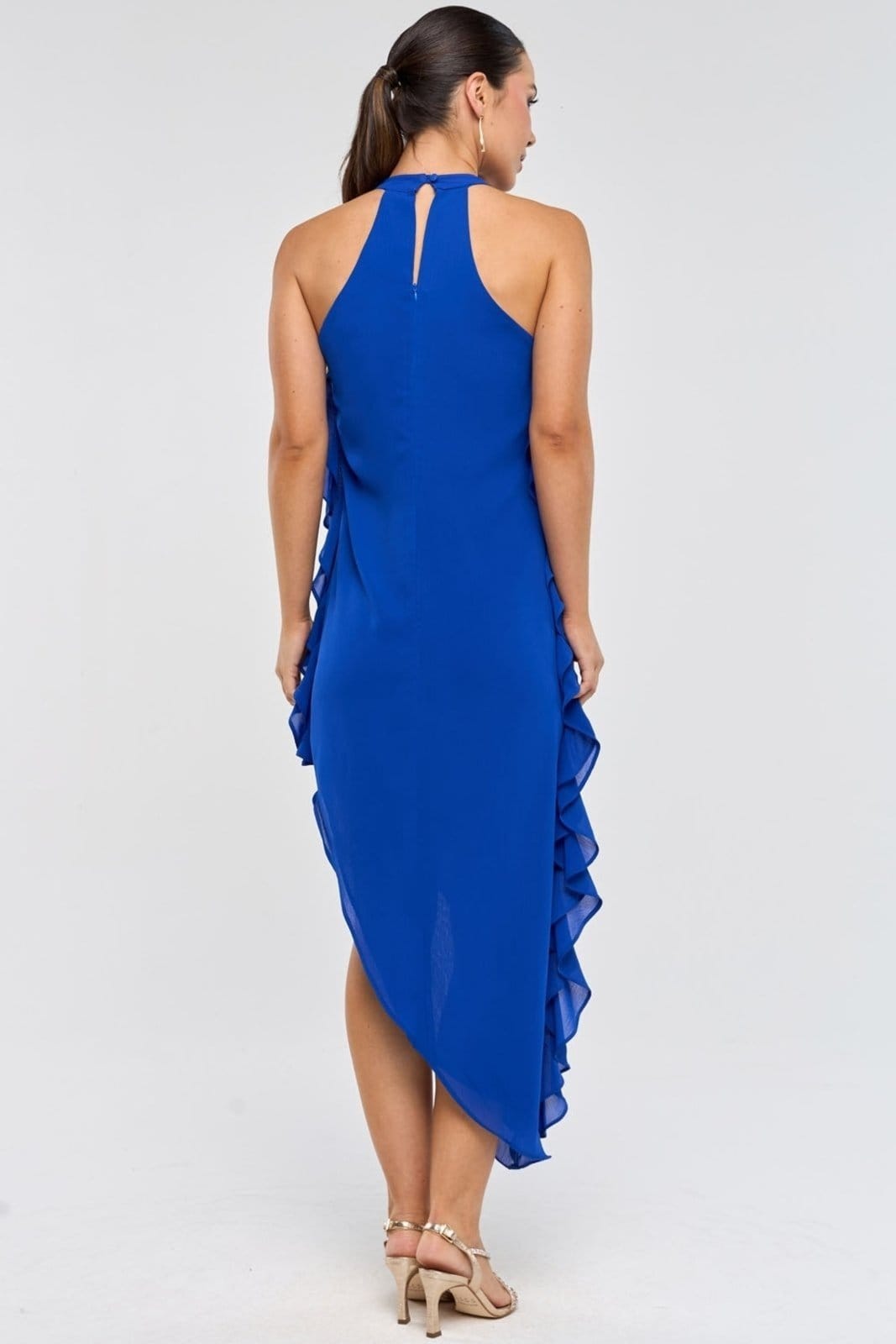 Vista principal Vestido Midi PKS Frente Única Royal PKS azul