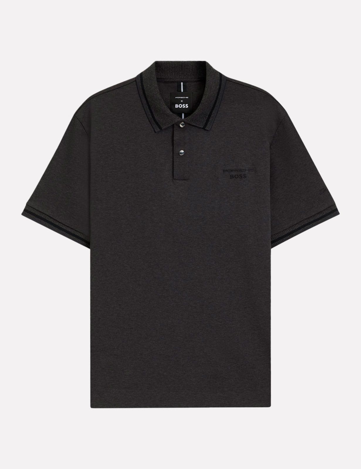 Polo Hugo Boss x Porsche Masculina Regular C-Parris 197 Chumbo