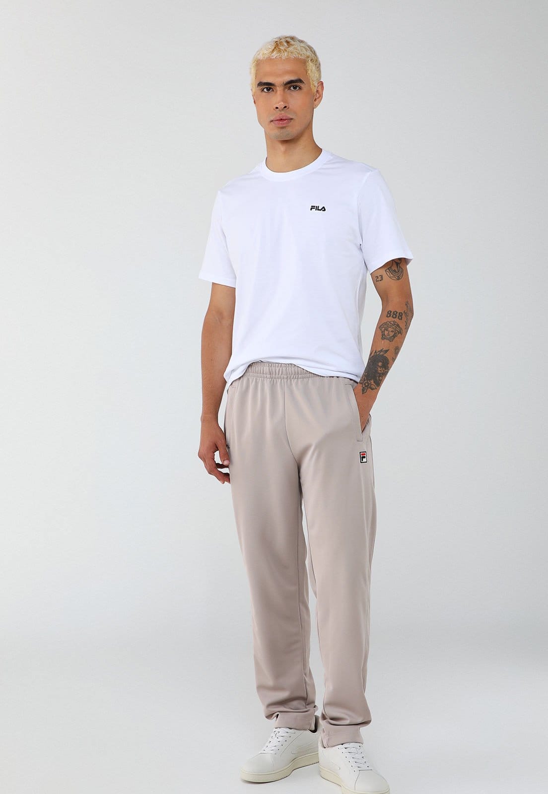 Vista 2 Calça Masculina Fila Heritage Letter Fila bege