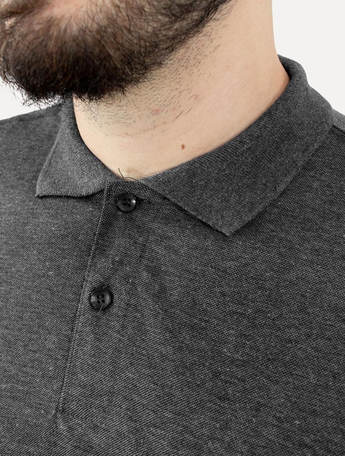 Vista 2 Polo Dixen Masculina Piquet Gola Lisa Chumbo Mescla U.S. Polo Assn. grafite