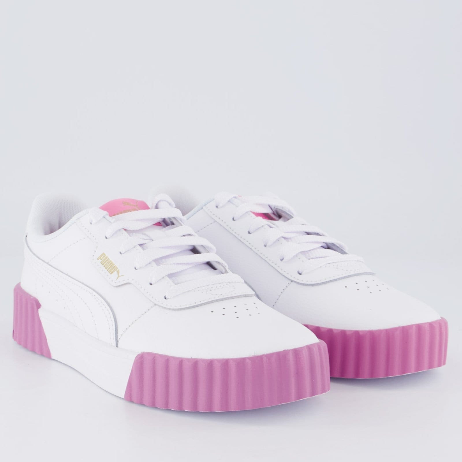 Vista 2 Tênis Puma Carina 3.0 Feminino Branco e Rosa II Puma branco rosa