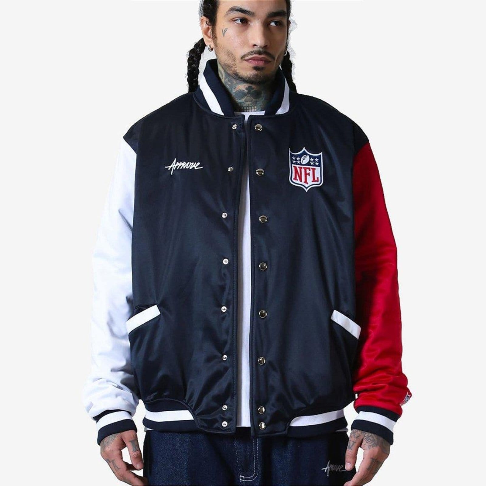 Jaqueta College Approve x NFL II Logo Liga e Vermelha