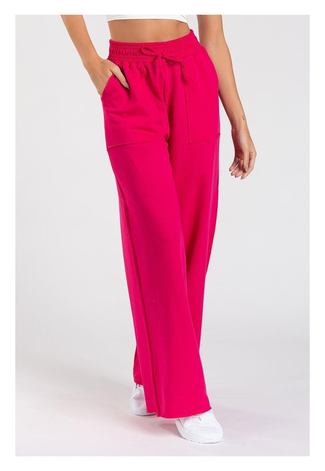 Vista principal Calça Moletinho Meujeans Wide Leg Meu Jeans pink