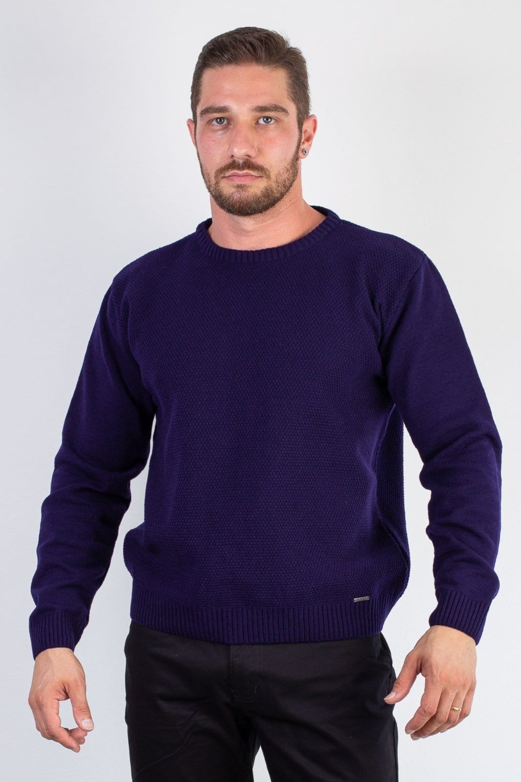 Blusão masculino de malha gola redonda 50003