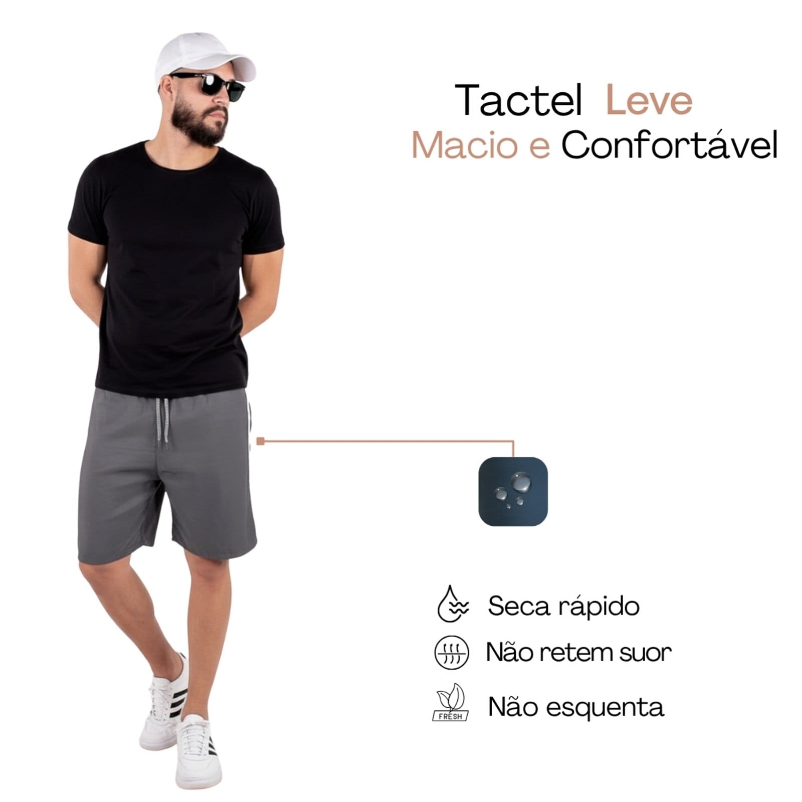 Vista 2 Kit 3 Bermudas Masculina Short Tactel Liso Academia Treino Frent's azul/azul marinho/cinza/grafite/multicolorido/preto