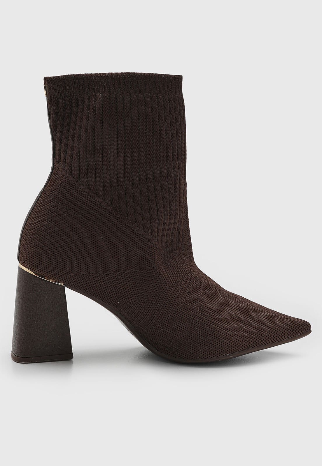 Vista 2 Bota Cano Baixo Feminina Bececê Salto Quadrado BEBECÊ marrom