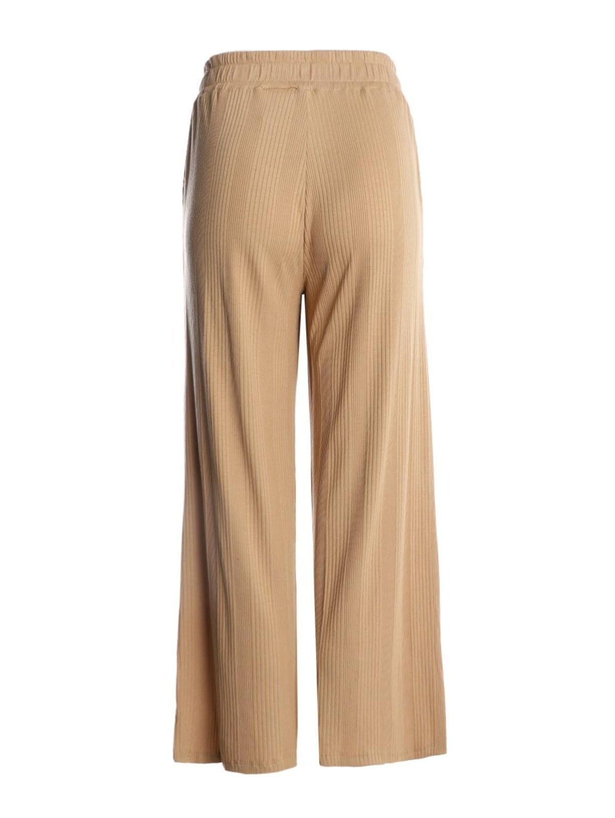 Vista 2 Calça Canelada Pantacourt Com Amarração Feminina Bright Girl'S bege