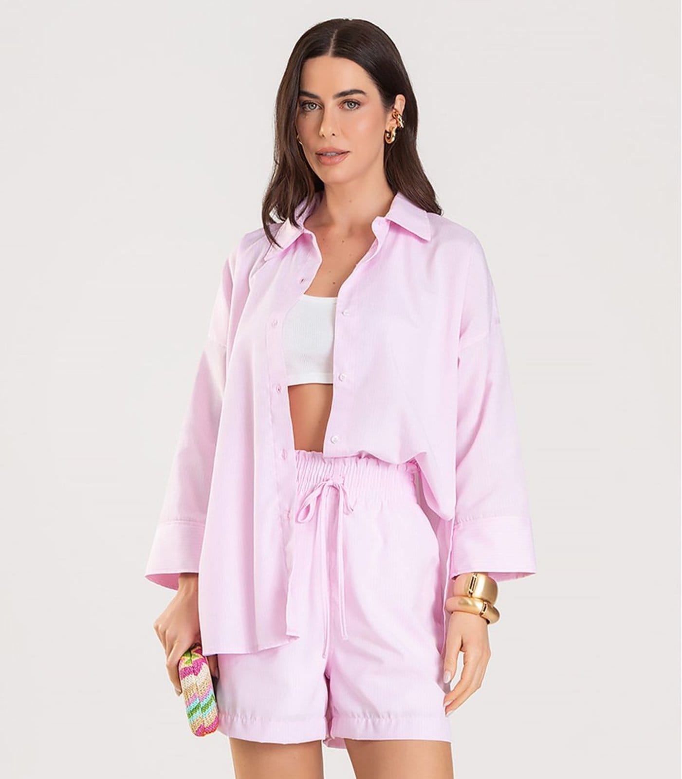 Shorts Feminino Listrado Dianna