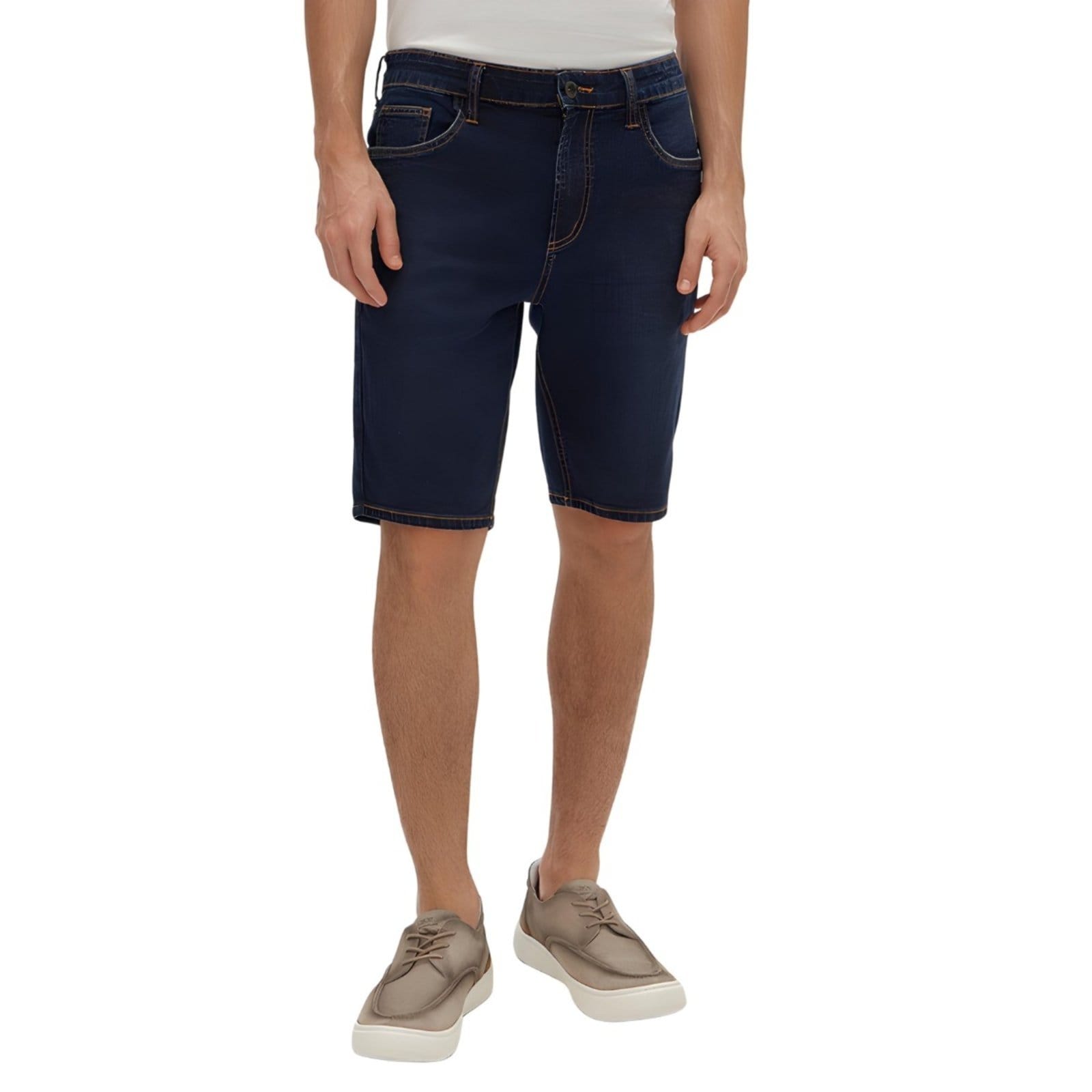 Bermuda Masculina Reta Escuro