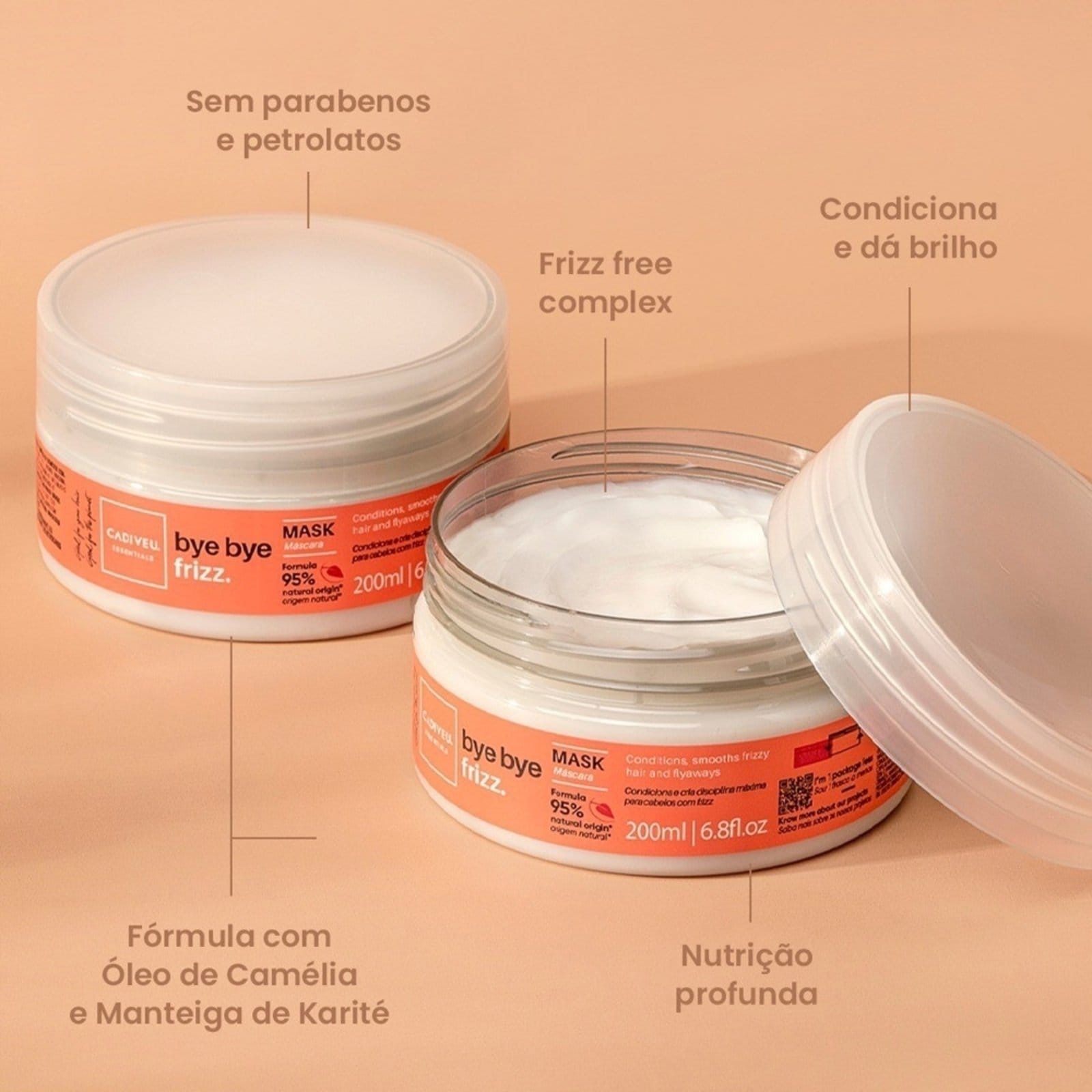 Vista 2 Cadiveu Professional Essentials Bye Bye Frizz - Máscara Capilar Condicionadora 200ml Cadiveu Professional multicolorido