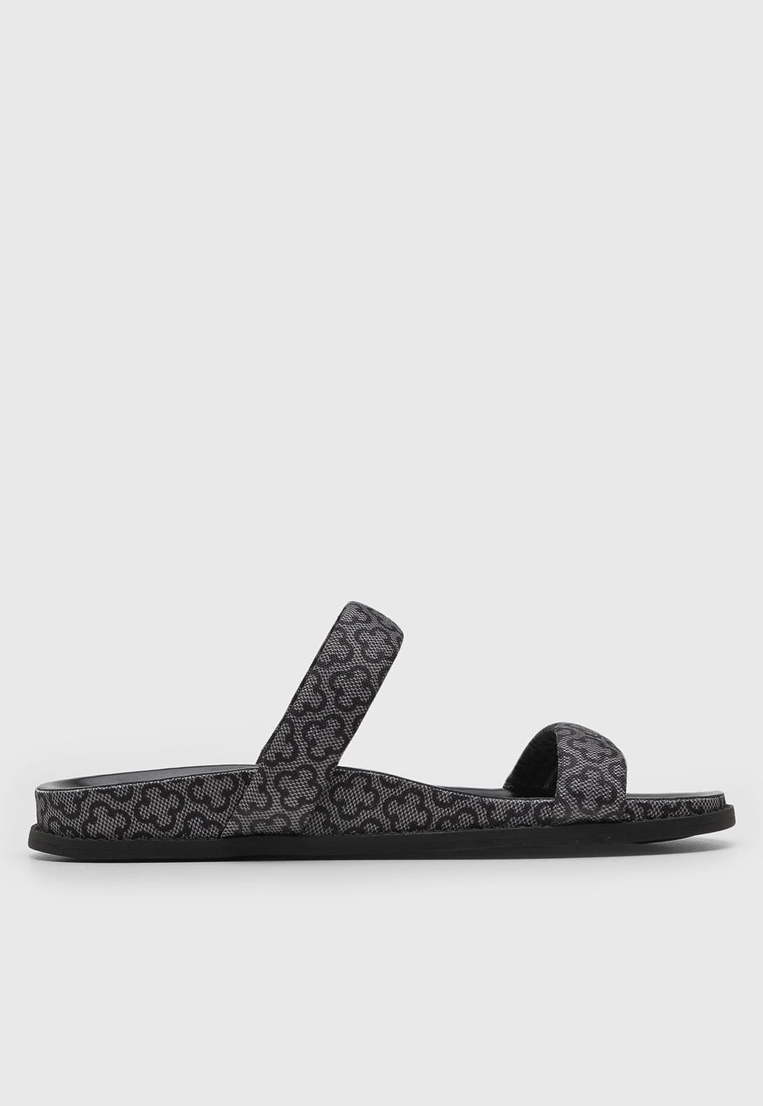 Vista 2 Rasteira Feminina Capodarte Monograma Preta Capodarte preto