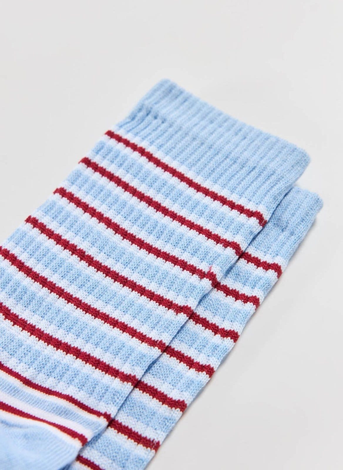 Vista 2 Meia Listras Vermelhas E Brancas Youcom azul