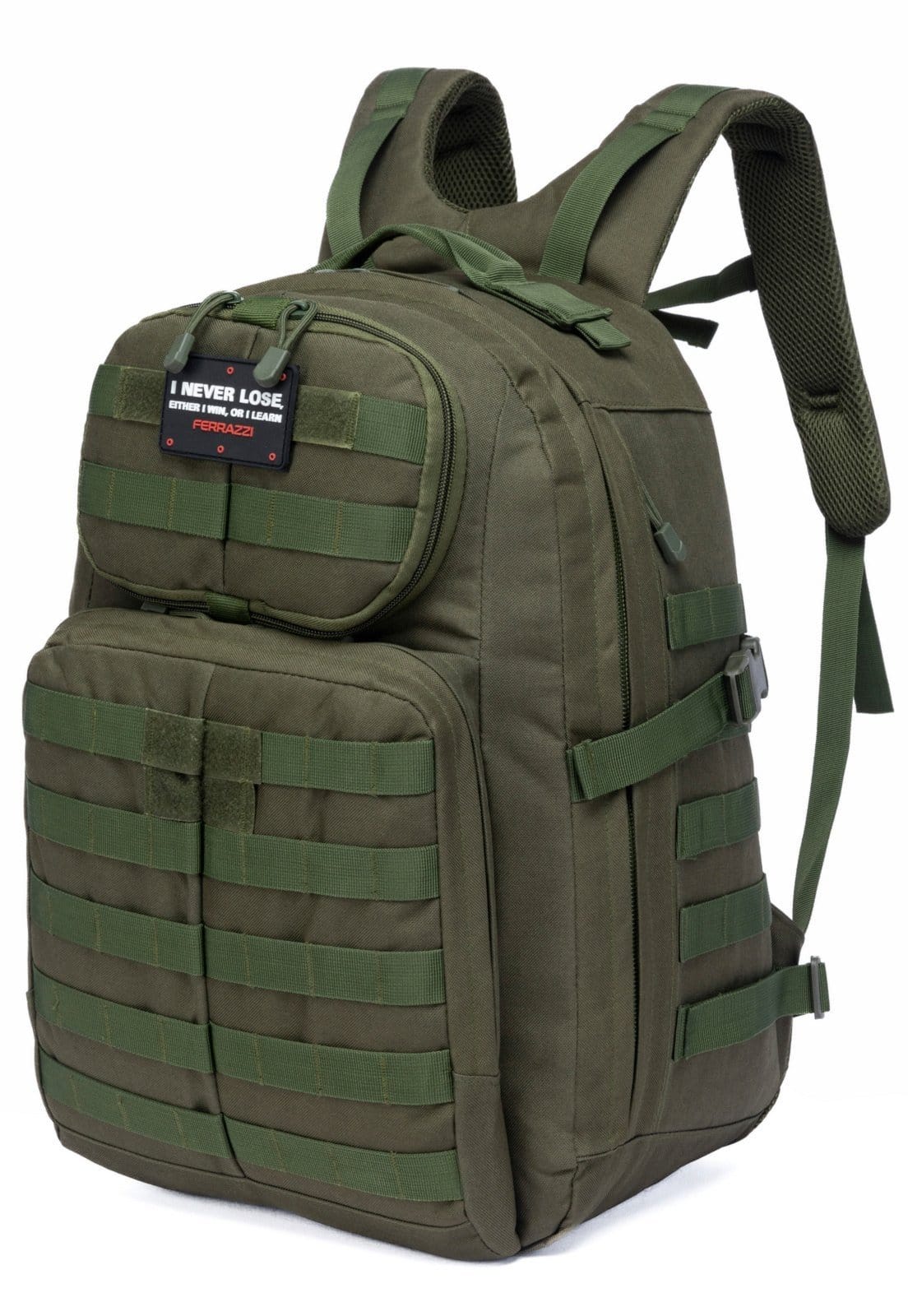 Vista 2 Mochila Viagem Notebook Camping Resistente Bolsa Tática Militar Ferrazzi verde militar