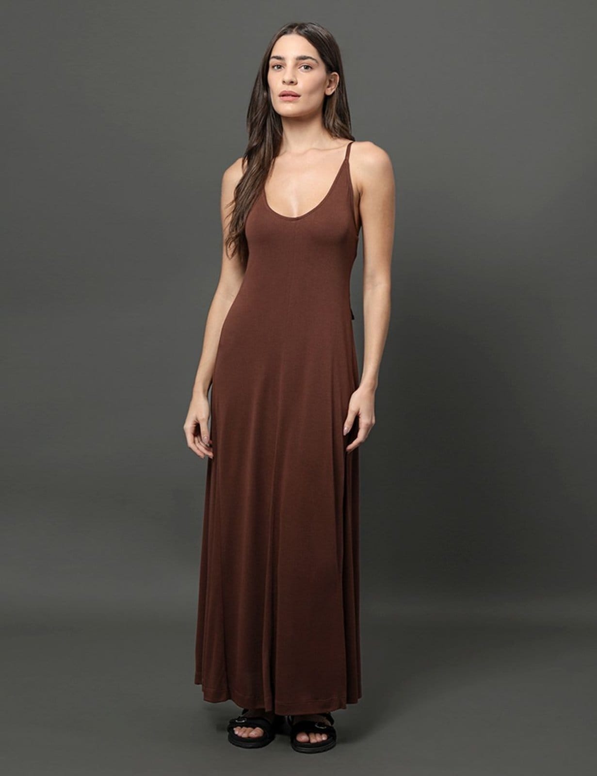 Vista principal Vestido Feminino Malha Tricot Calvin Klein Jeans Calvin Klein Jeans marrom