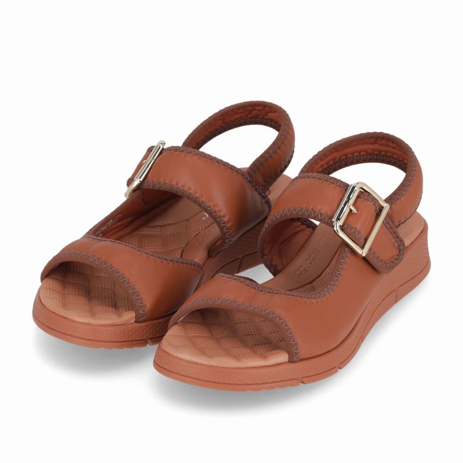 Vista 2 Papete Esporão Anabela Médio Ocre com Pinhão Piccadilly marrom ocre