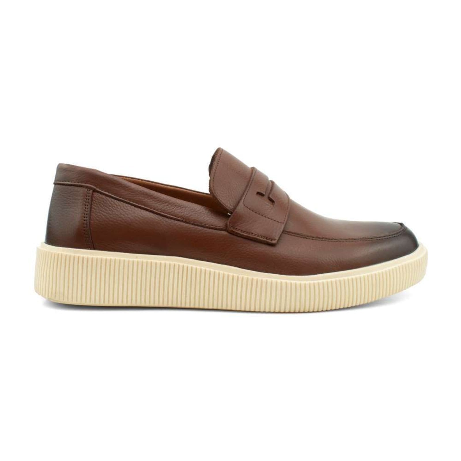 Vista 2 Sapato Masculino Casual Veritimo Em Couro Sapatenis Esporte Fino Slip On Tenência Whisky Anna Andrade marrom