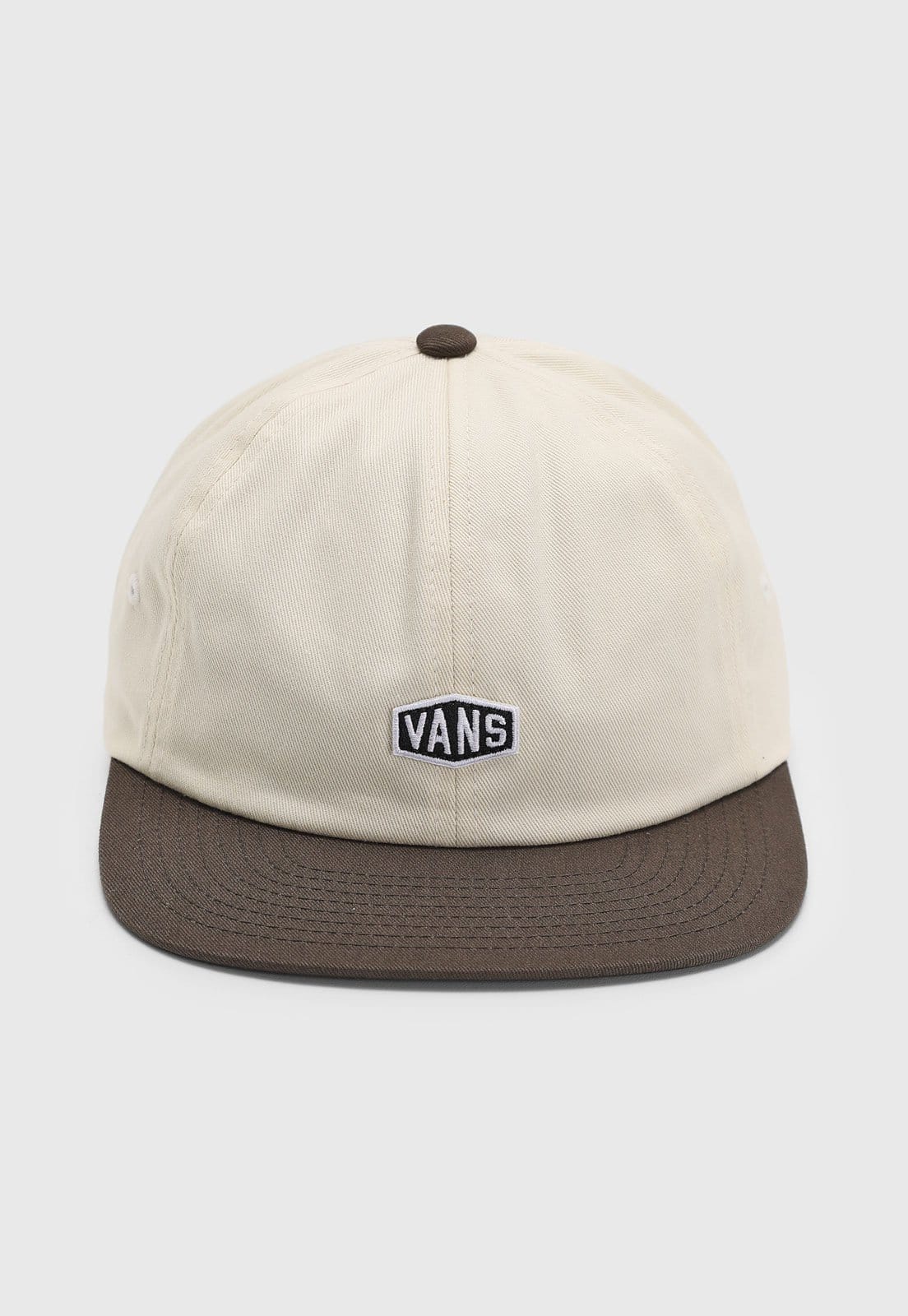 Vista principal Boné Vans Hex Logo Jockey Marrom Vans bege