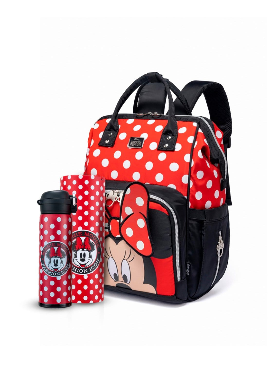 Infantil - Kit Mochila Maternidade Garrafa Minnie Resistente