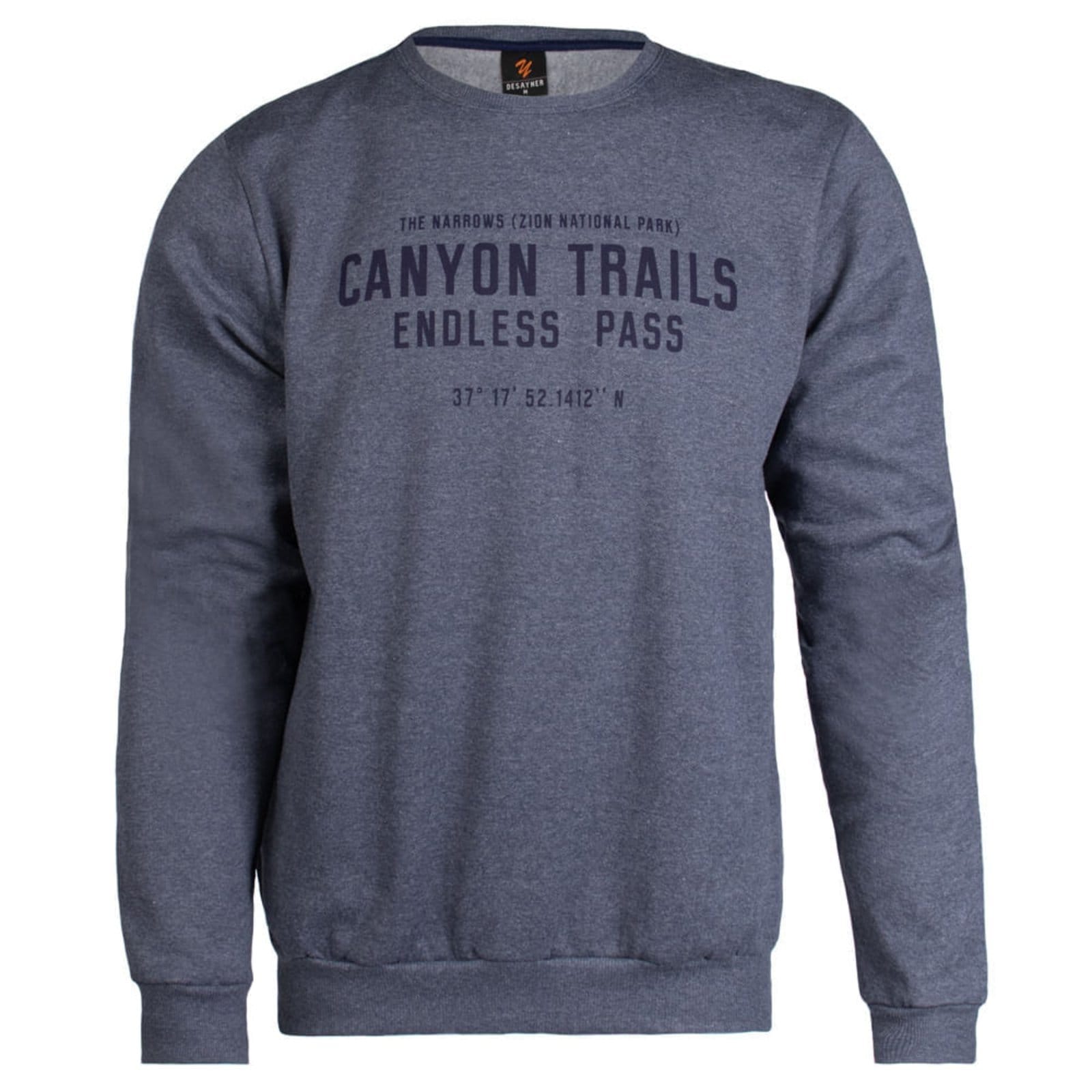 Vista 2 Moletom Masculino Desayner Estampa Frontal Marinho Mescla Desayner azul marinho