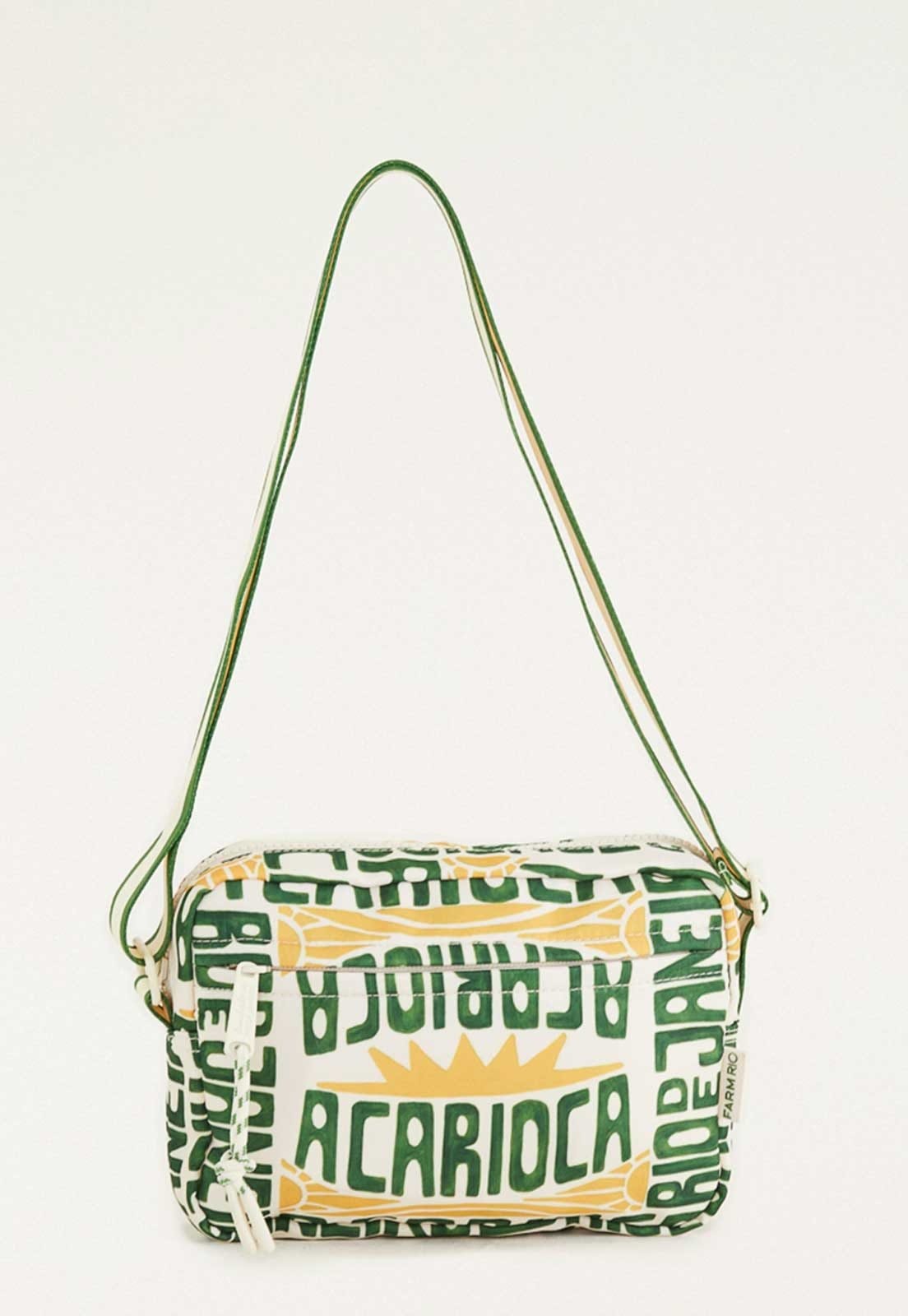 Vista principal Bolsa FARM Ziriguidum A-Carioca Estampada e Amarelo FARM verde