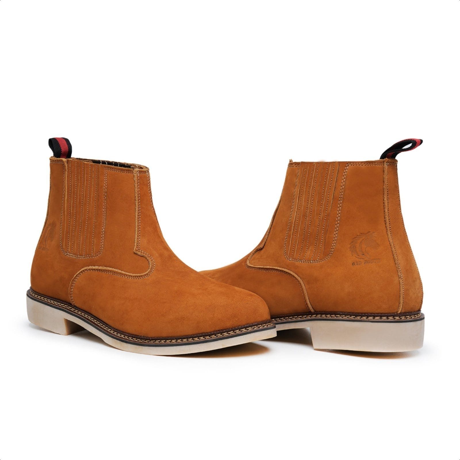 Vista 2 Botina Masculina Chelsea em Couro Bota Country Madus caramelo