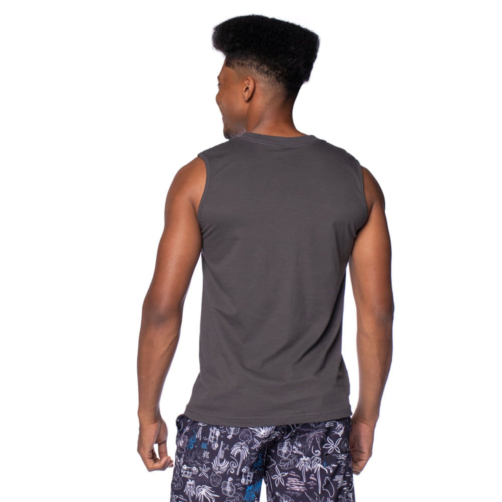 Vista 2 Regata Masculina Gangster Estampa Degradê Gangster cinza