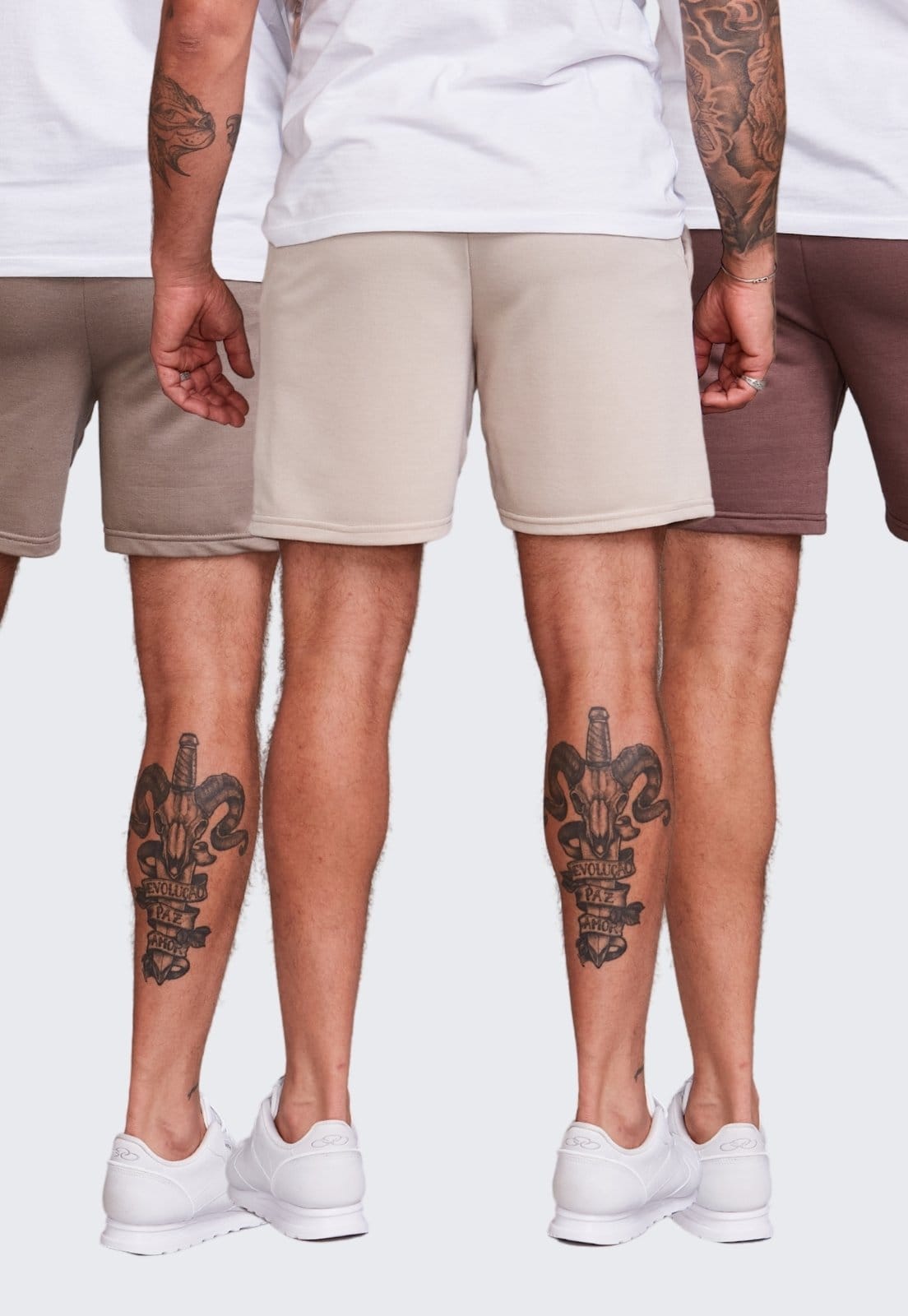 Vista 2 Kit 3 Shorts Moletinho Masculino Daze Modas Chumbo e Daze Modas bege/marrom