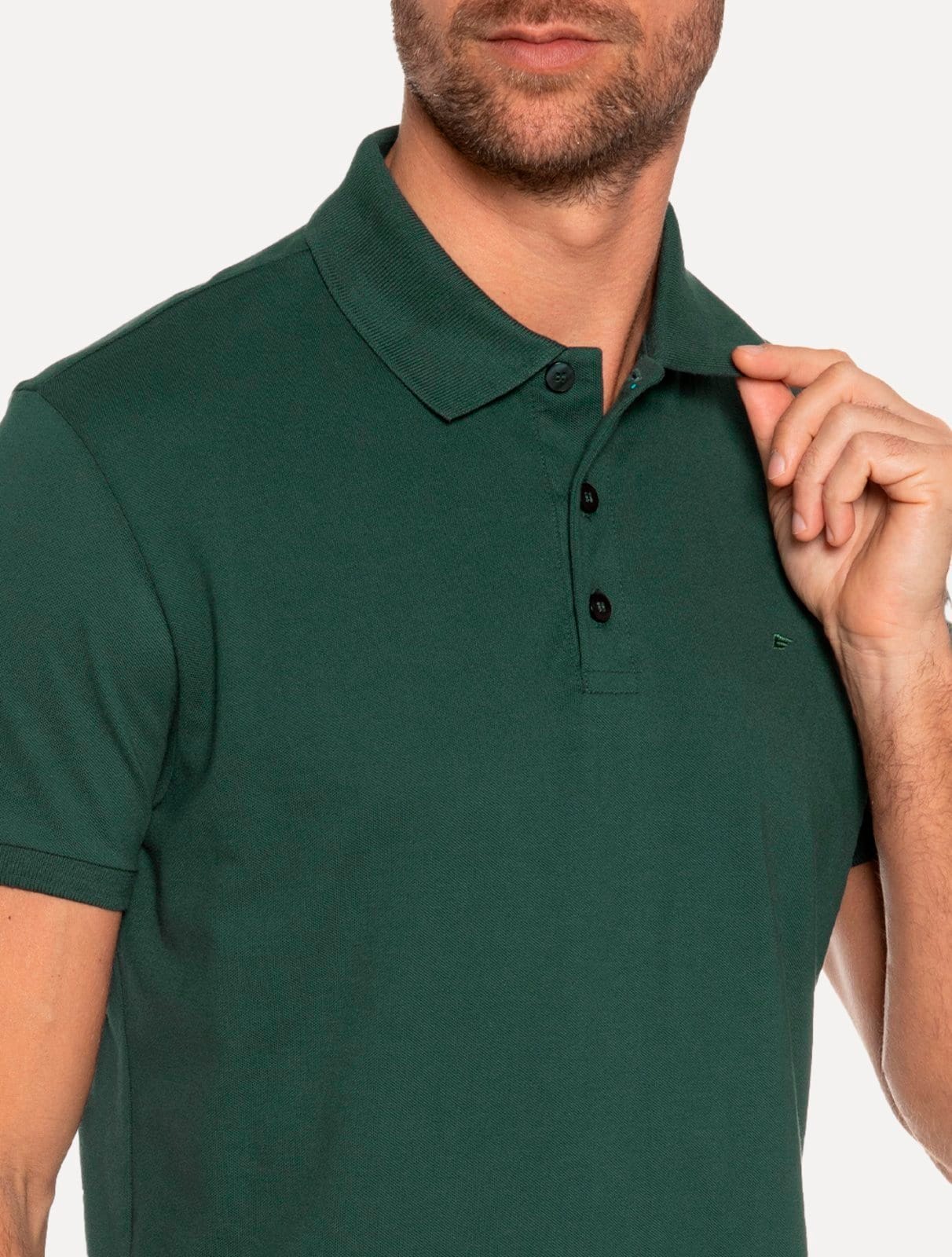 Vista 2 Polo Ellus Masculina Piquet Classic Easa Escuro Ellus rosa