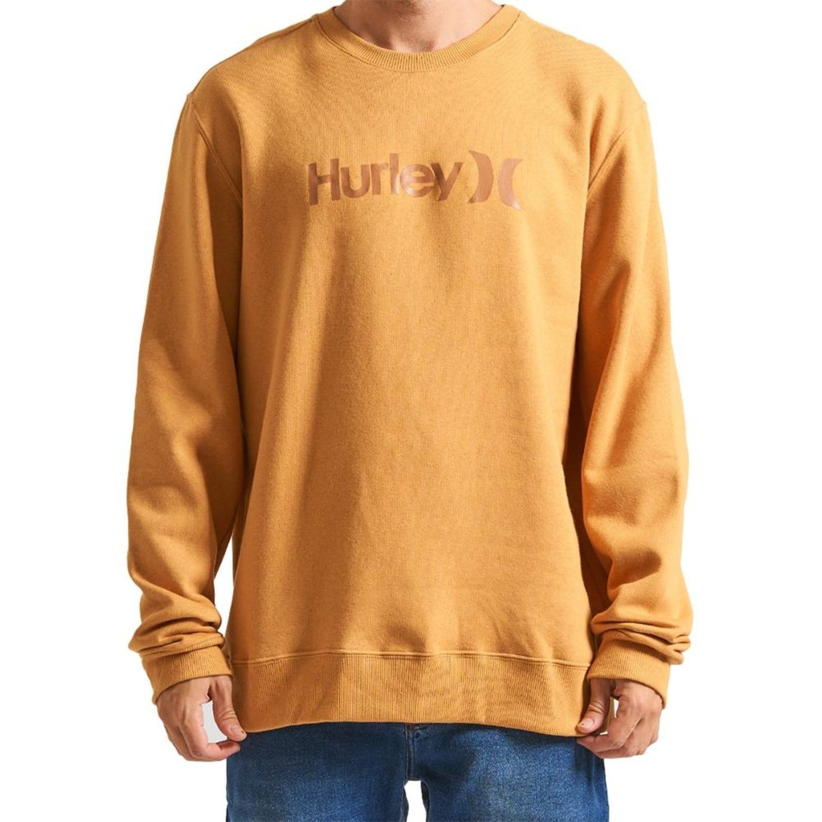 Vista principal Moletom Hurley Careca One&Only WT24 Masculino Mostarda hurley amarelo