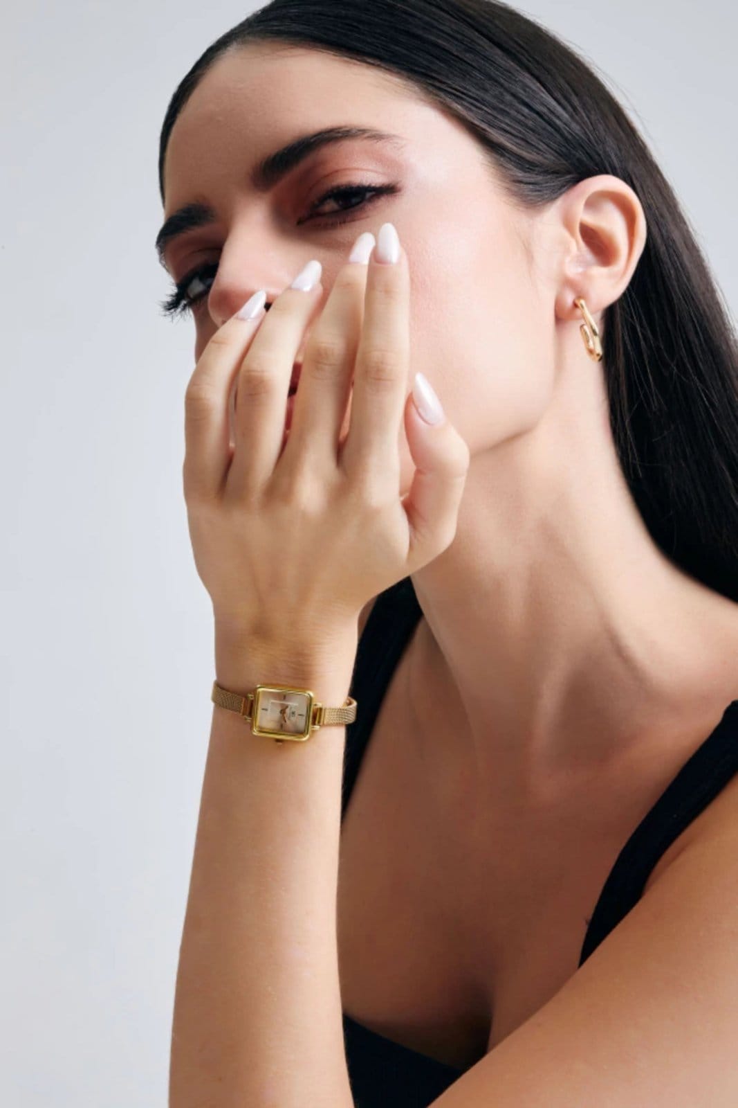 Vista 2 Relógio Feminino Saint Germain Quadrado Dourado Square Mini Chelsea Full Gold Saint Germain Brand amarelo/dourado gold