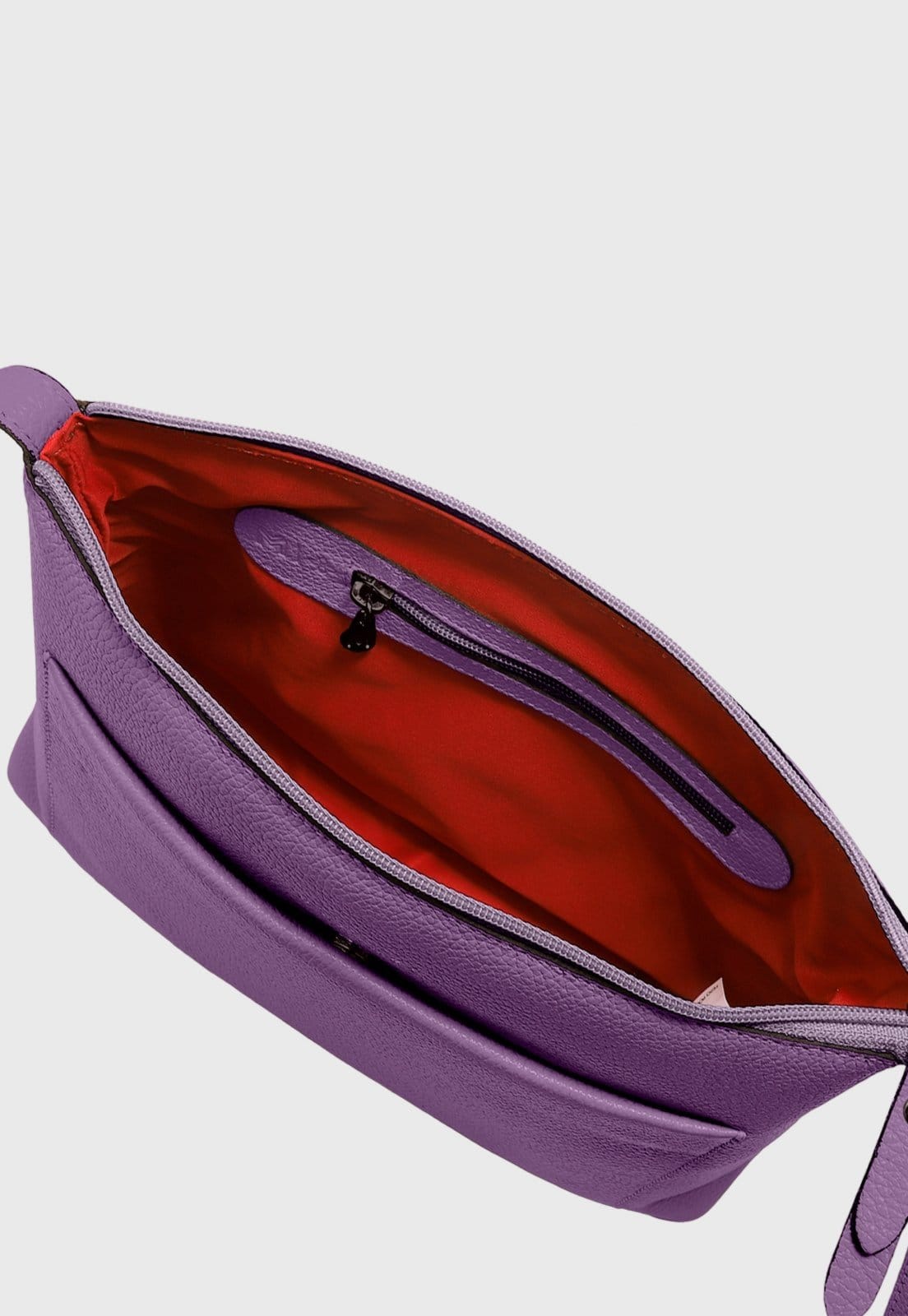 Vista 2 Bolsa Transversal Couro Mariart Orquídea Violeta Mariart lilás violeta