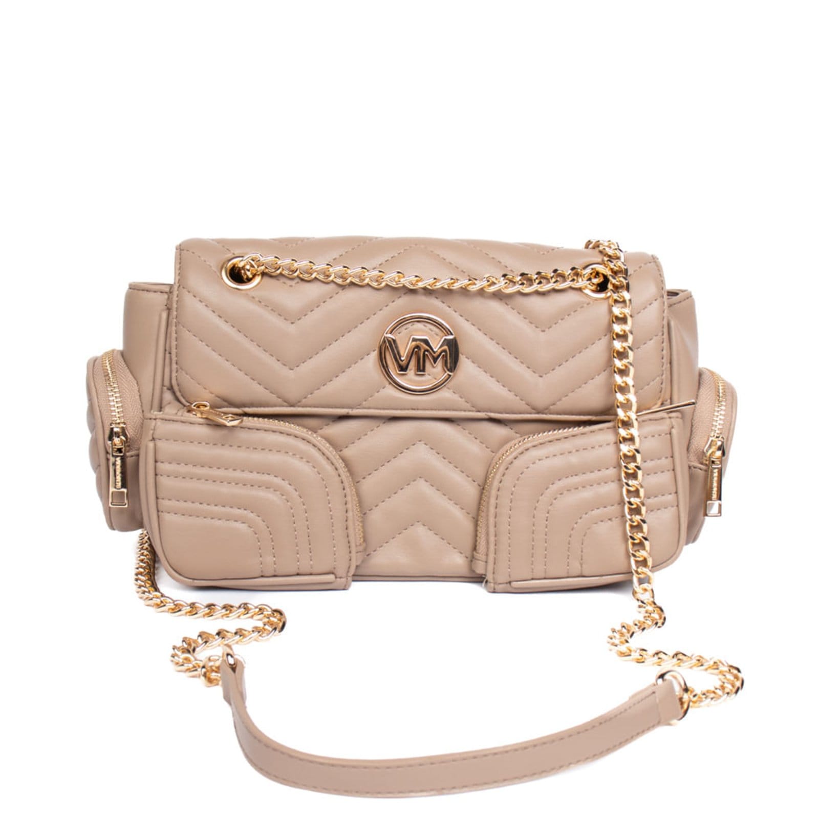 Vista principal Bolsa Feminina Via Marte Pequena Tiracolo Multipocket VIA MARTE bege