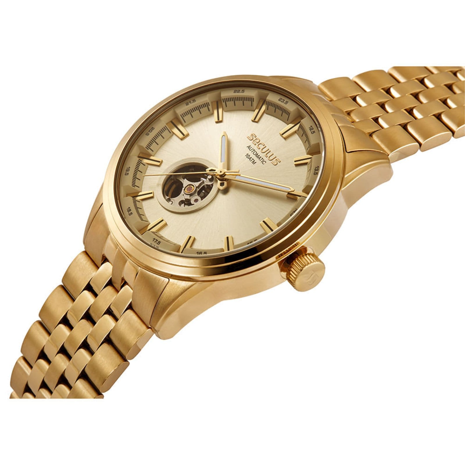 Relógio Masculino Aço Champagne Automático - 2