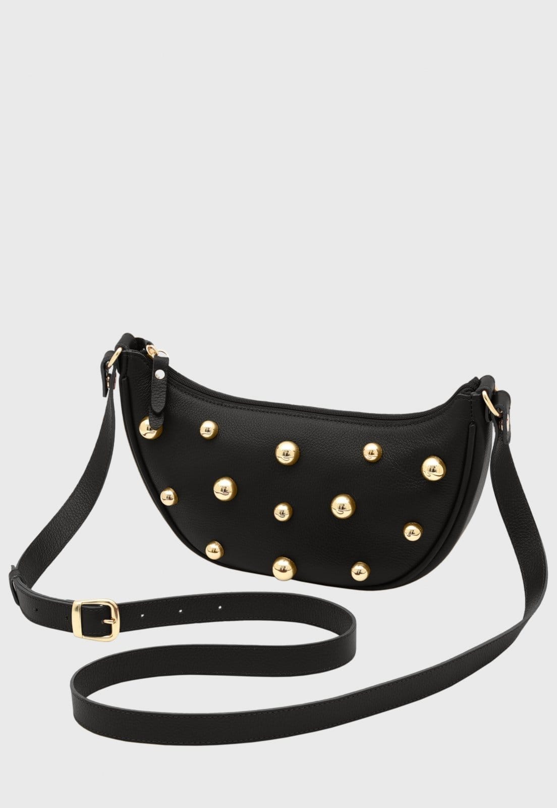 Bolsa Shoulder Couro Mariart Pequi Preta