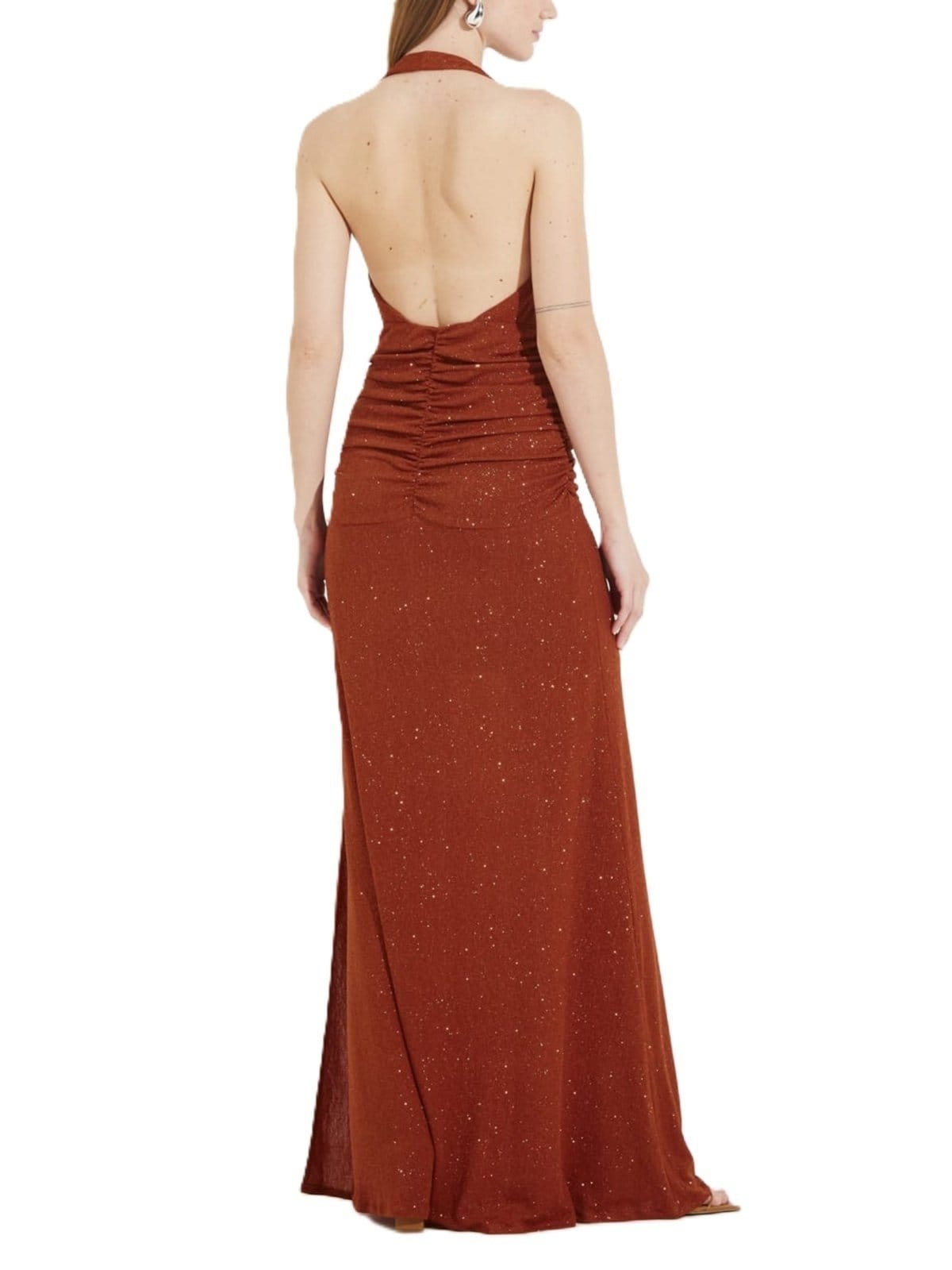 Vista 2 Vestido Forum com Brilho Forum marrom