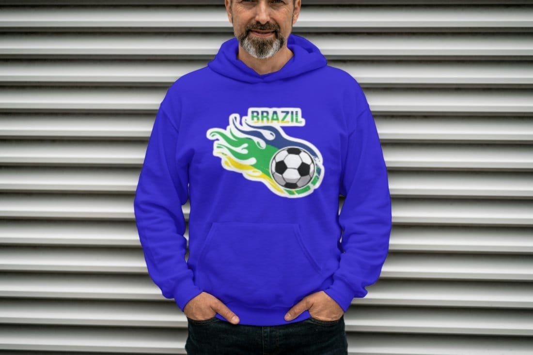 Vista principal Blusa de Frio Moletom Esportivo Com Capuz Unissex Royal Footworks azul