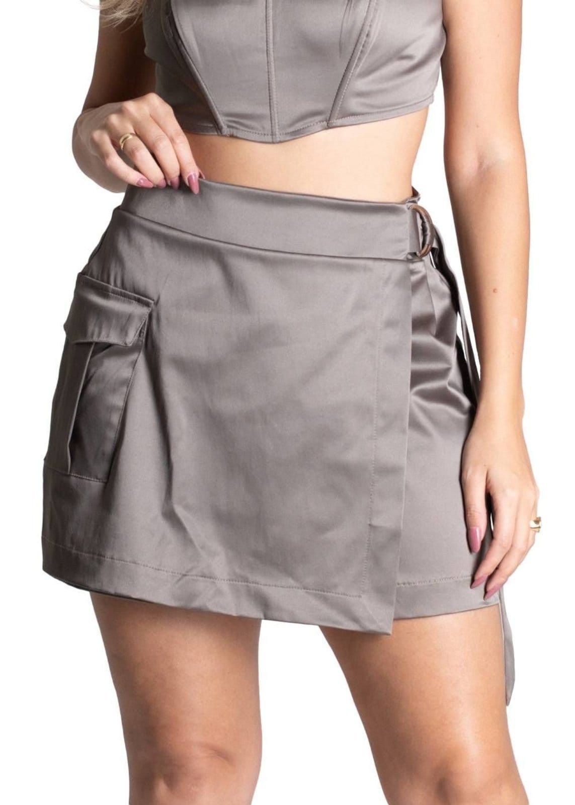 Vista principal Saia Curta Sawary Transpassada - 278302 Sawary verde