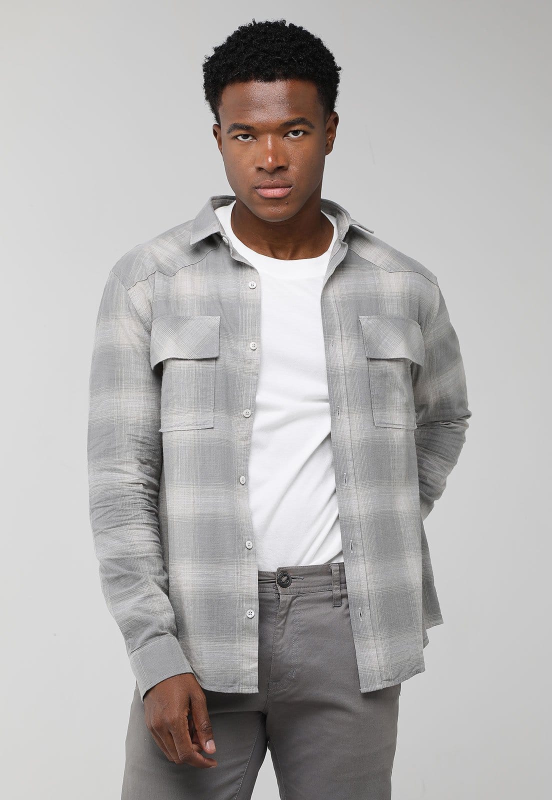 Camisa John John Xadrez Manga Longa