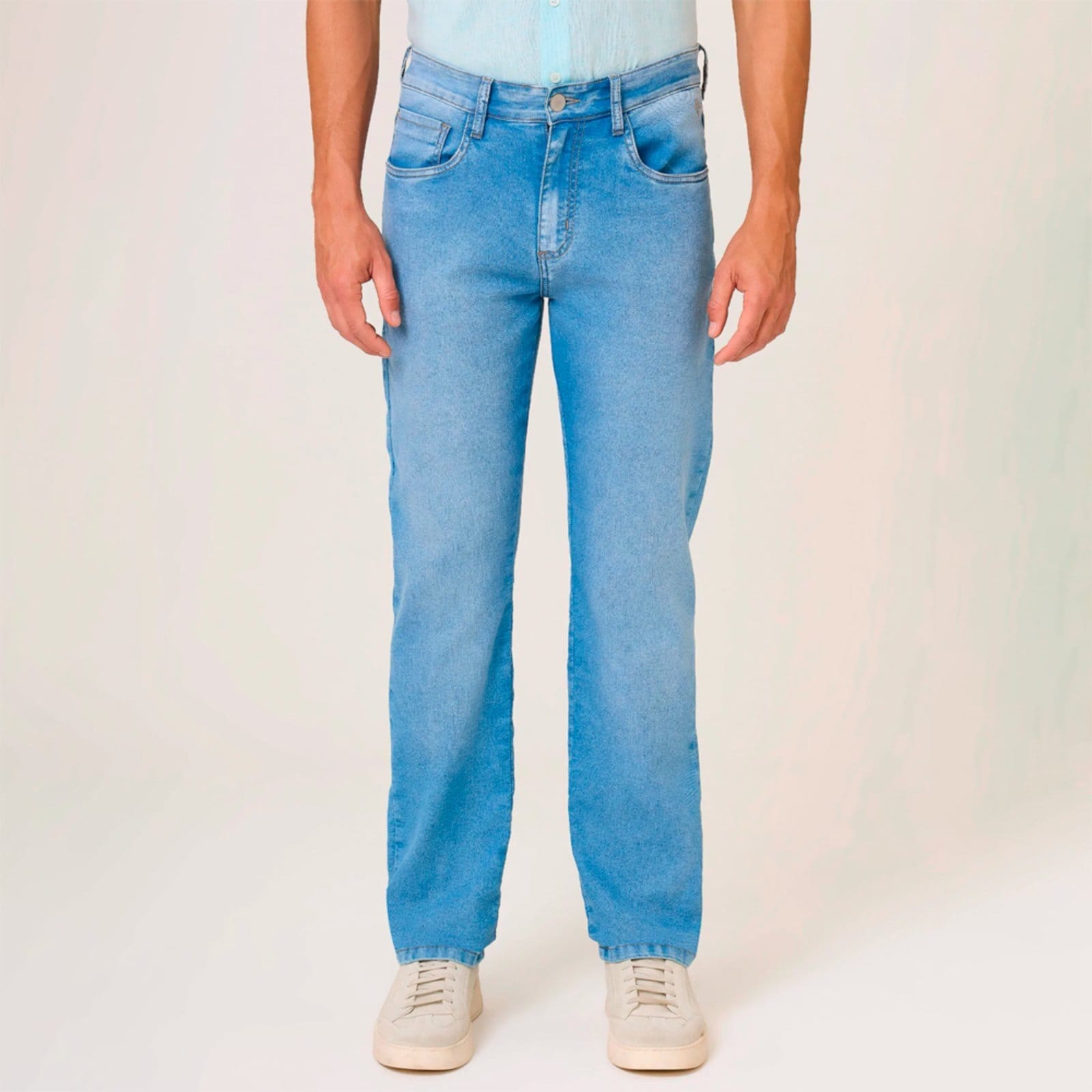 Vista principal Calça Jeans Dudalina Right Delave Ve26 Masculino Dudalina azul