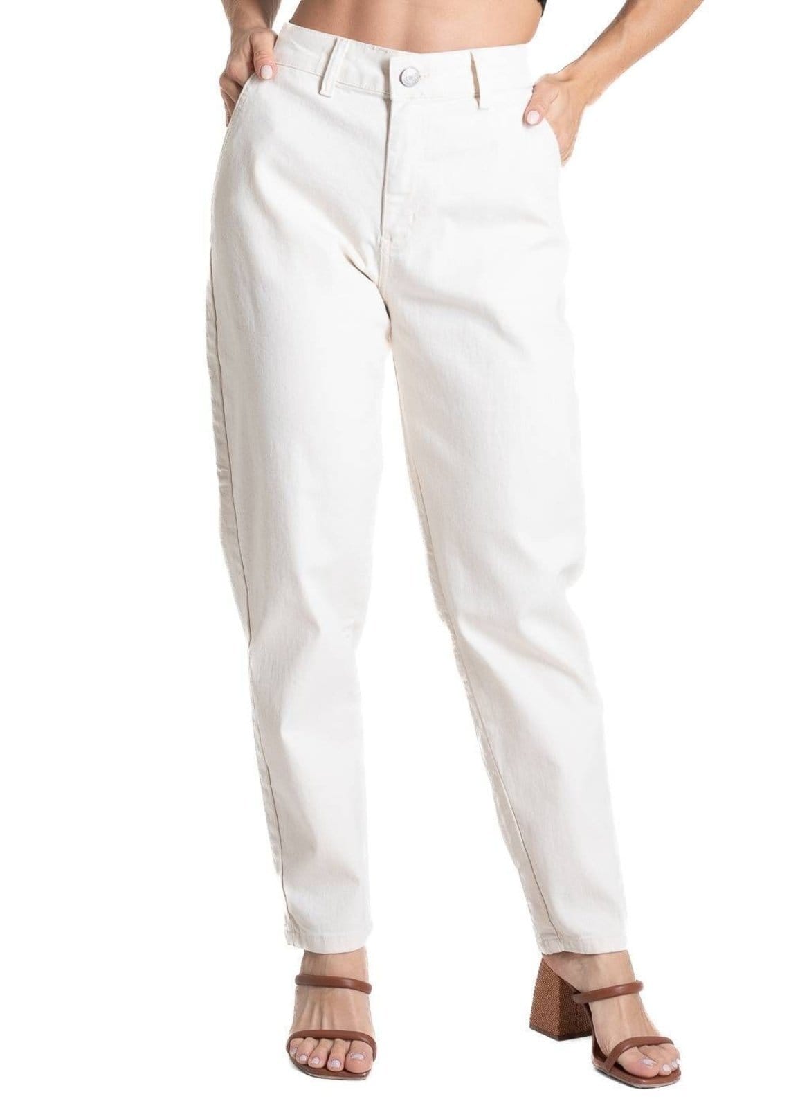 Vista principal Calça Sarja Sawary Mom - 281848 Sawary branco