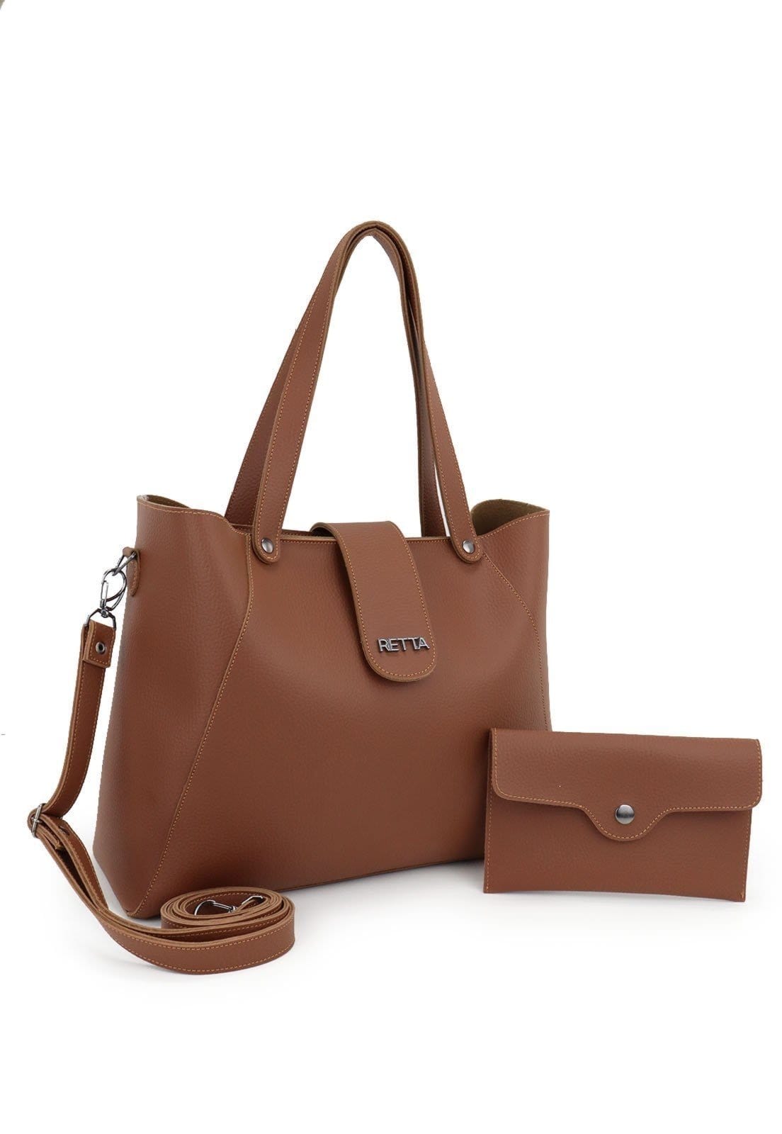 Vista principal Bolsa Feminina Sacola Transversal Retta Oficial Retta Oficial caramelo