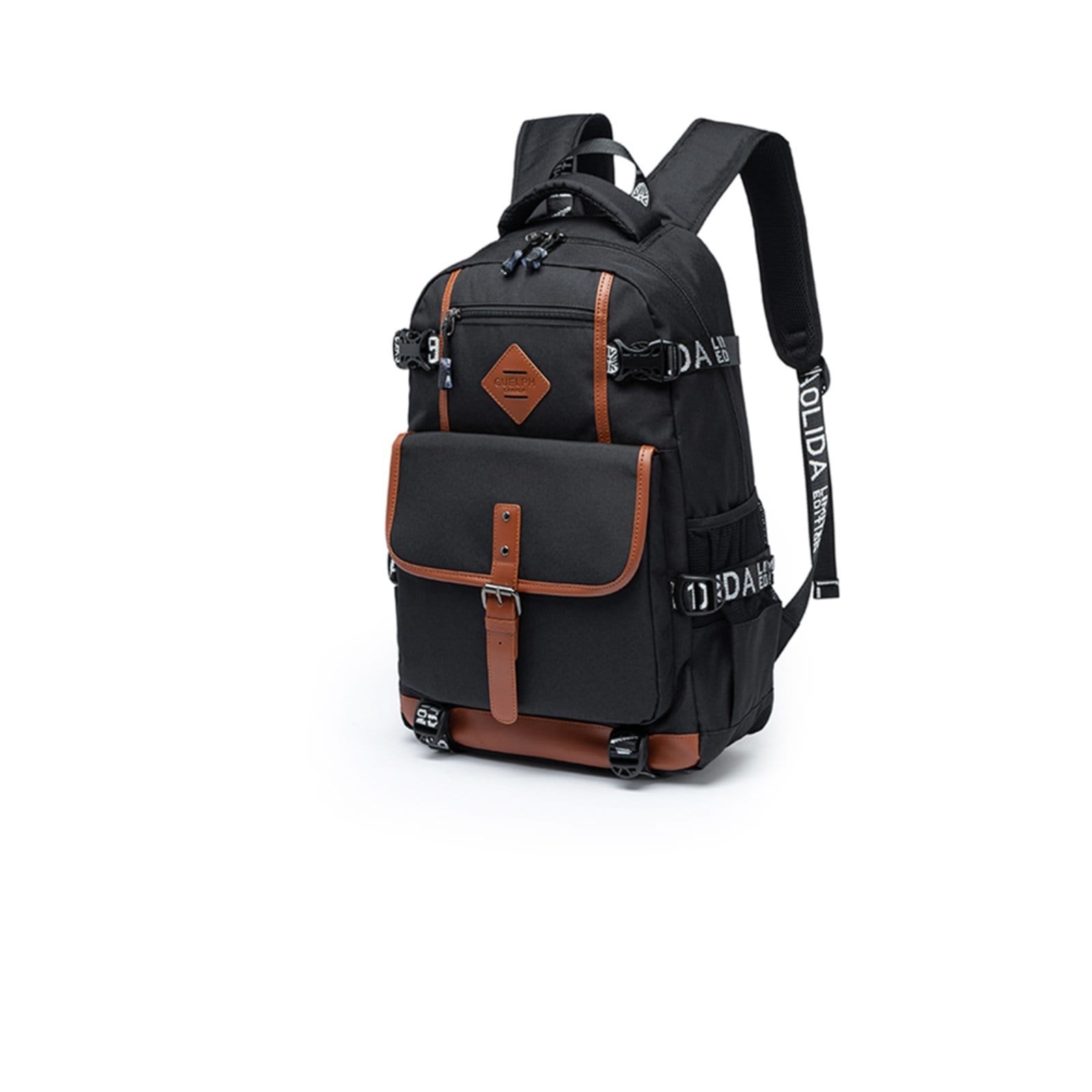 Vista 2 Mochila Masculina Guelph Bolsa Notebook Trabalho Escolar Resistente Espaçosa GUELPH preto