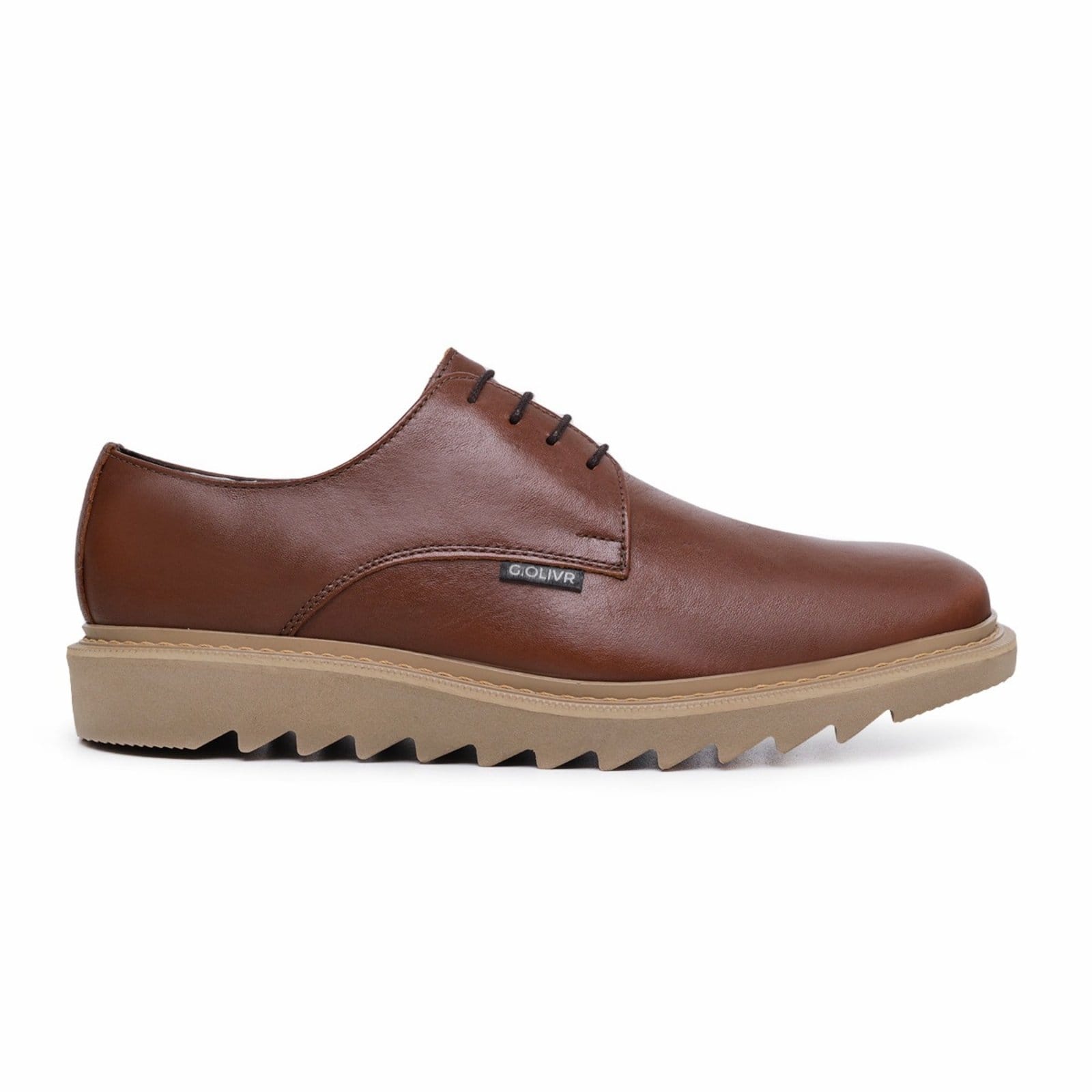 Vista principal Sapato Social Masculino Lavini Casual Oxford Derby Sola Tratorada Café Lavini Shoes marrom