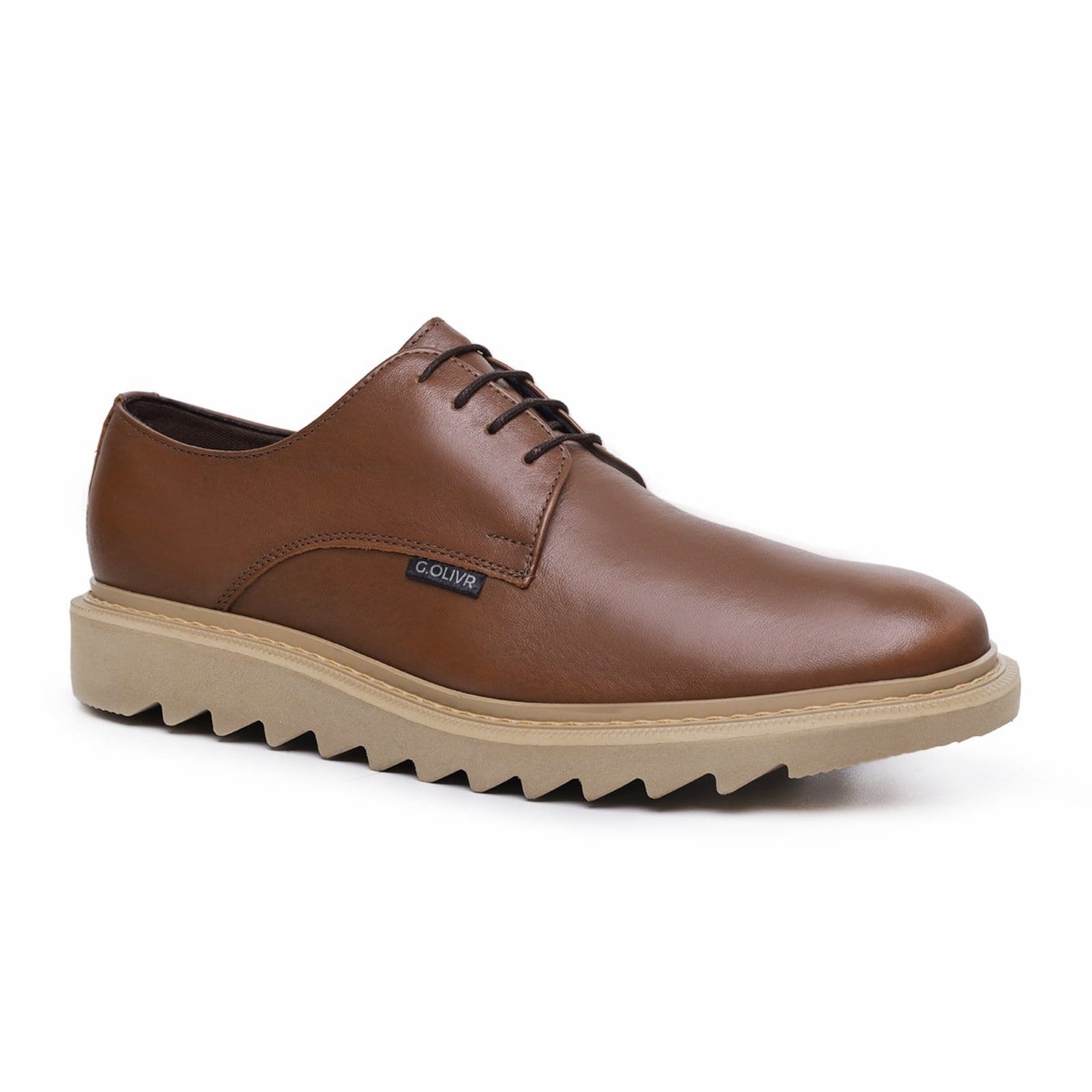 Vista 2 Sapato Social Masculino Lavini Casual Oxford Derby Sola Tratorada Café Lavini Shoes marrom