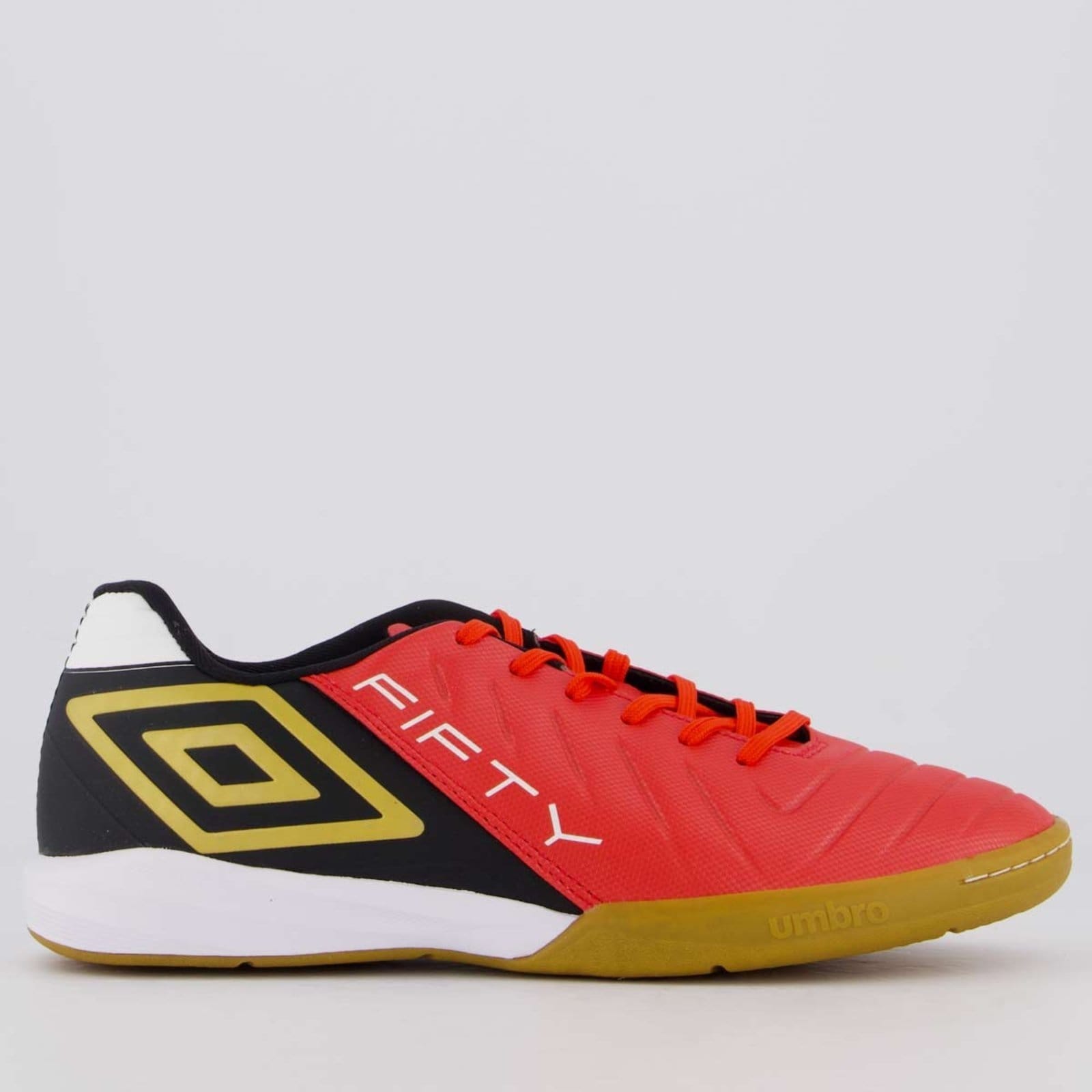 Chuteira Umbro Fifty VI Futsal Vermelha e Preta