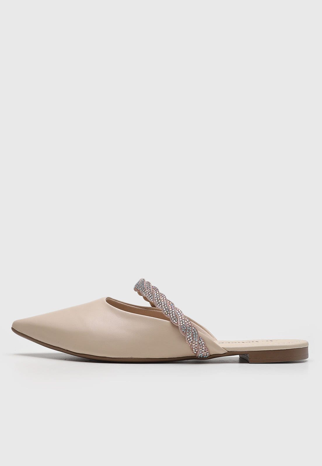 Vista principal Sapatilha Feminina cê Alça Trançada Pedrarias Off-white BEBECÊ off-white white