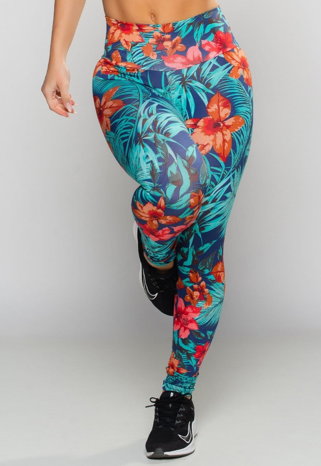 Calça Empina Bumbum MVB Modas Suplex Estampada Cintura Alta Amazônia