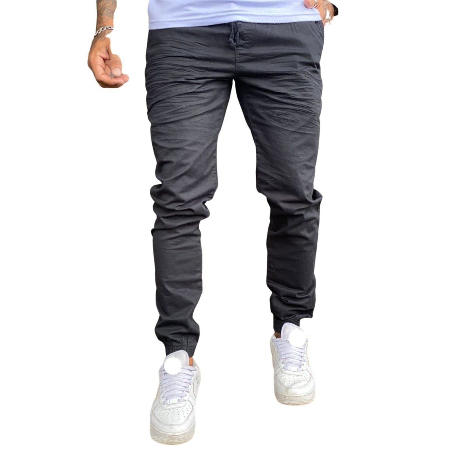Vista principal Calça jogger Preta Sarja Masculina Jeans Loka preto